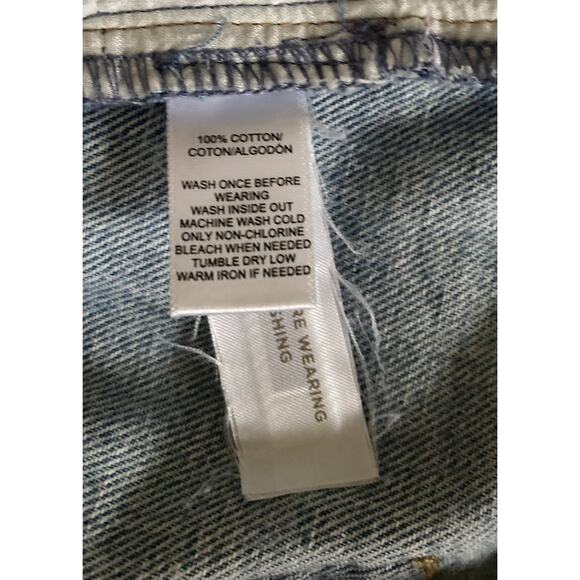 Ann Taylor Loft Upcycled relaxed straight crop denim jeans, women's size 27 - Picture 8 of 8